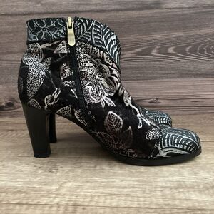 Lartiste Spring Step Lidia Ankle Boots Womens EU 38 US 8 Metallic Floral Boho